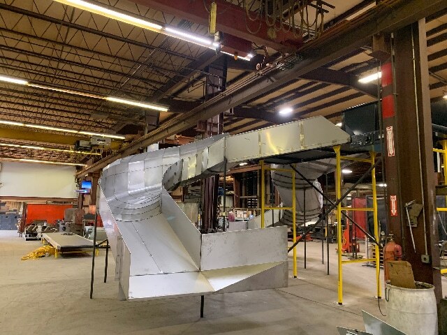 Stainless steel chute